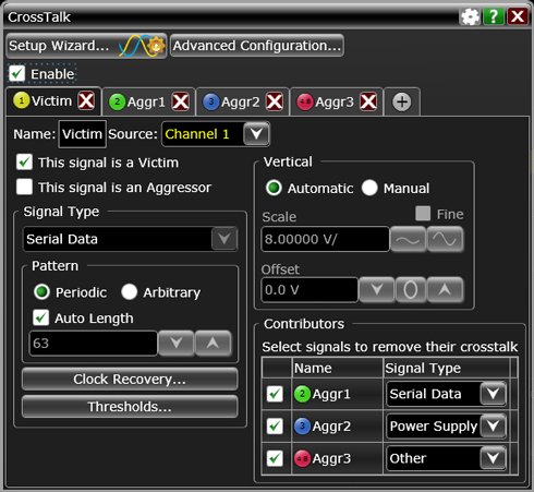 クロストーク解析アプリケーションのGUI
