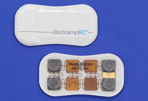 MC10のウェアラブルバイオセンサーモジュール「BioStamp」