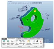 「GD＆T Advisor」の操作メニューと3Dアノテーション