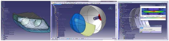 「LucidShape CATIA CAA V5 Based」の光学シミュレーション