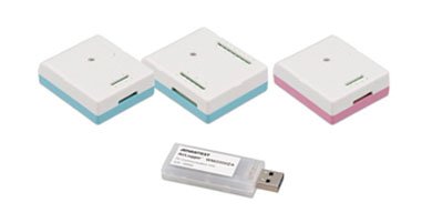 AirLogger WM2000シリーズ。上段左から「2ch温度／電圧測定ユニット」「7ch温度／電圧測定ユニット」「ひずみ測定ユニット」。下段は「PC通信ユニット」である（出典：アドバンテスト）