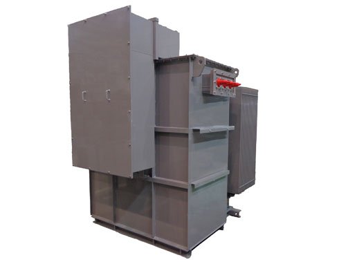 多巻線変圧器の外観（出典：日立産機システム）