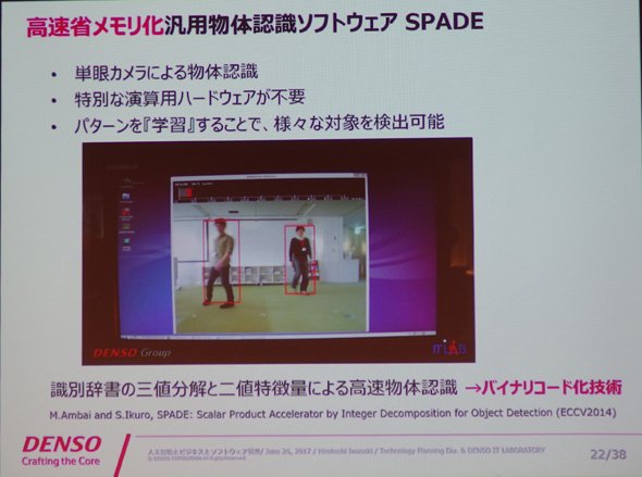 高速化、省メモリ化を実現した汎用物体認識ソフトウェア「SPADE」