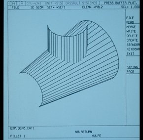 初期バージョンの「CATIA V1」の画面イメージ