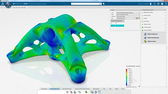 「3DEXPERIENCE CATIA R2017X」から「Function Driven Generative Designer（GDE）」というトポロジー最適化（位相最適化）機能が搭載された