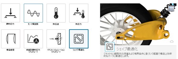 「Fusion 360」では、さまざまな解析（CAE）機能が用意されている