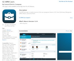 App Storeに公開されている「GE APM Cases」