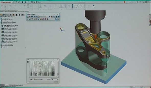 「SOLIDWORKS 2018」に追加された「SOLIDWORKS CAM」の画面イメージ