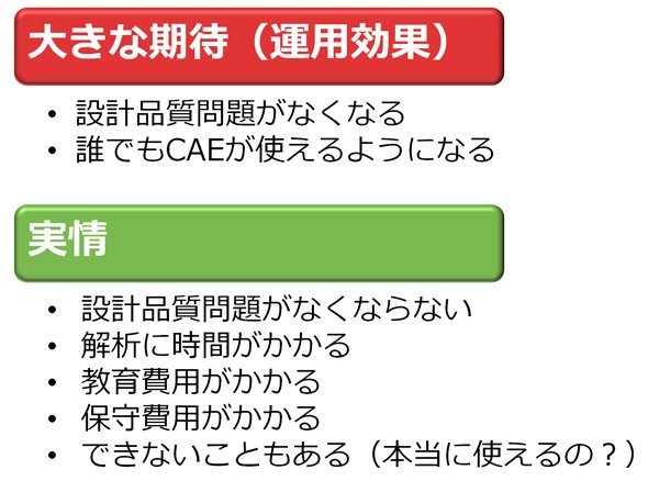 CAEの期待と実情