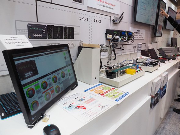 「第2回 スマート工場EXPO」で参考出品した工場内脅威可視化ソリューション「In-Line Security Monitor」のデモ環境