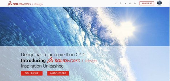 「SOLIDWORKS xDesign」のWebサイト