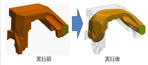 HELYX-Adjointによるトポロジー最適化（エアダクトの圧力損失を最小化）：出典：ヴァイナス