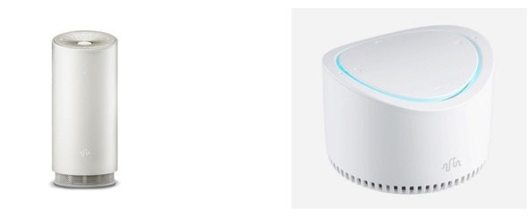 韓国語に特化したSK Telecomのポータブル人工知能AIスピーカー「NUGU」（左）と「NUGU mini」（右）