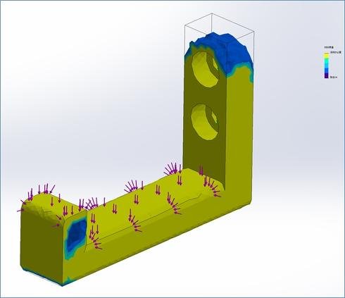 SOLIDWORKS Simulationにおけるトポロジースタディーのプロット