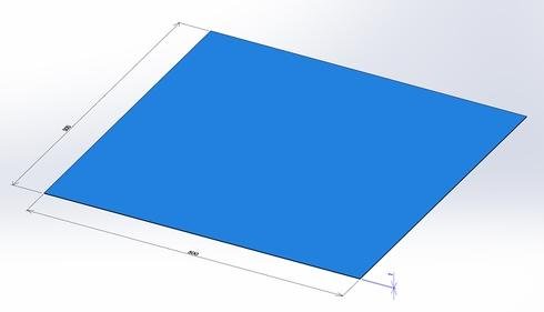 SOLIDWROKSで作成した1?厚みの板状モデル
