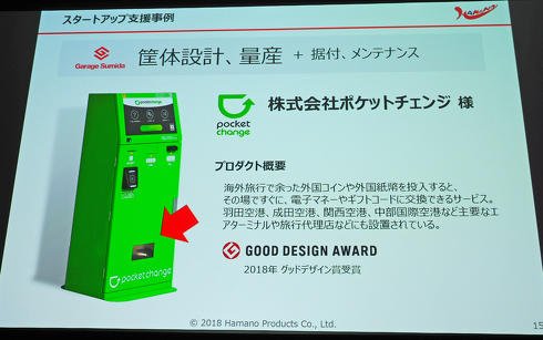 「ポケットチェンジ」の支援事例は浜野氏の講演の中でも紹介された