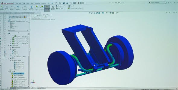 「WHILL Model C」のリアタイヤのフレーム部分におけるシミュレーションの様子