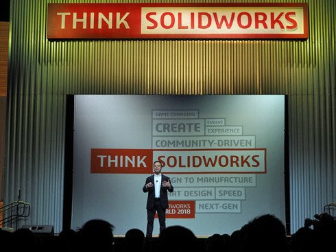 ちなみにこちらが前回の「SOLIDWORKS World 2018」のメインステージの様子