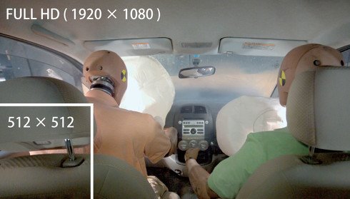 フルHD解像度と従来機種（FASTCAM MH4）の解像度比較