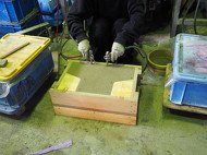 二酸化炭素を注入して硬化