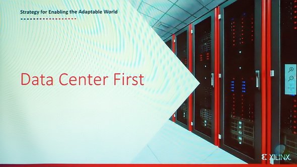 図3　XilinxのVictor Peng氏が2018年就任時に掲げた最初の戦略が“Data Center First”