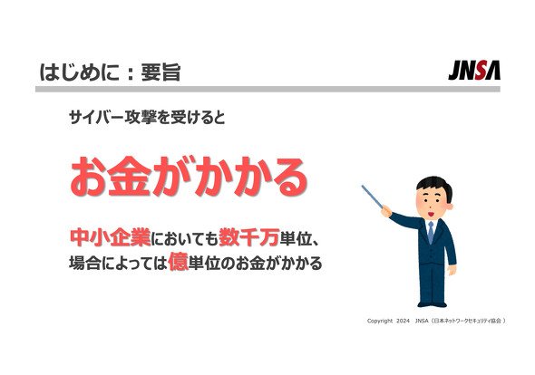 「サイバー攻撃を受けるとお金がかかる」
